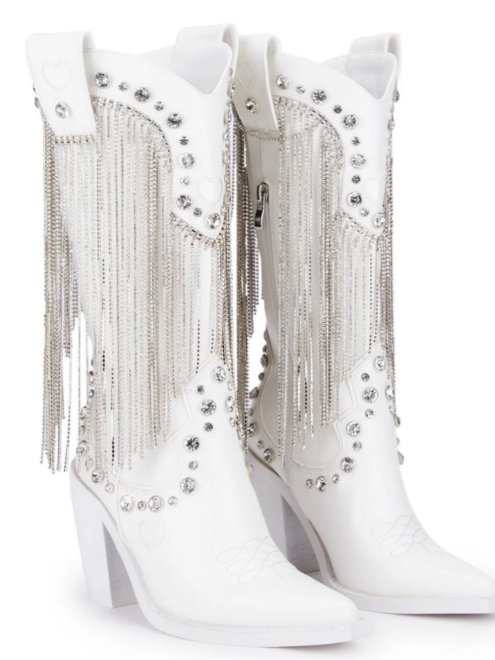 NWOT Women’s Fringe Rhinestone Cowboy Boots (Size: 9) - Picture 3 of 8